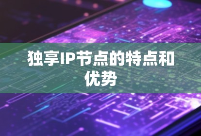 独享IP节点的特点和优势 独享IP节点的特点和优势