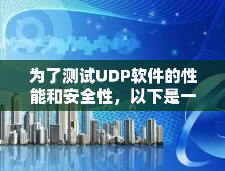 为了测试UDP软件的性能和安全性，以下是一些步骤和建议
