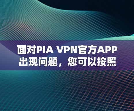 面对PIA VPN官方APP出现问题，您可以按照以下步骤进行处理